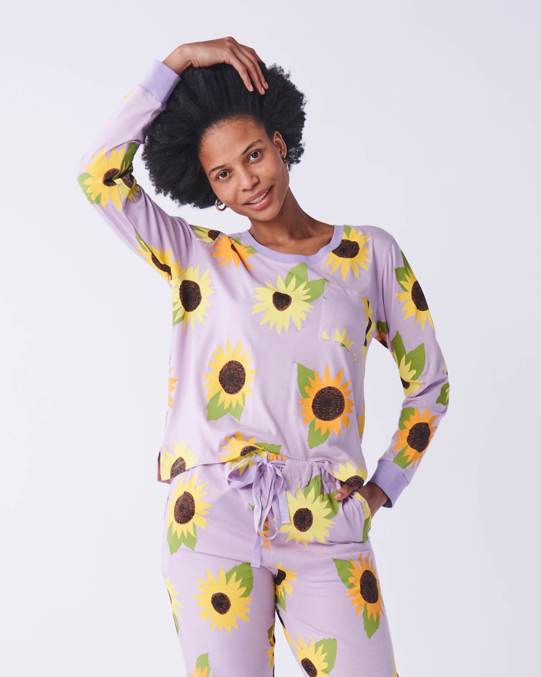 Sunflower Sunshine Organic Cotton Long Sleeve Pyjama Top – Kip&Co USA