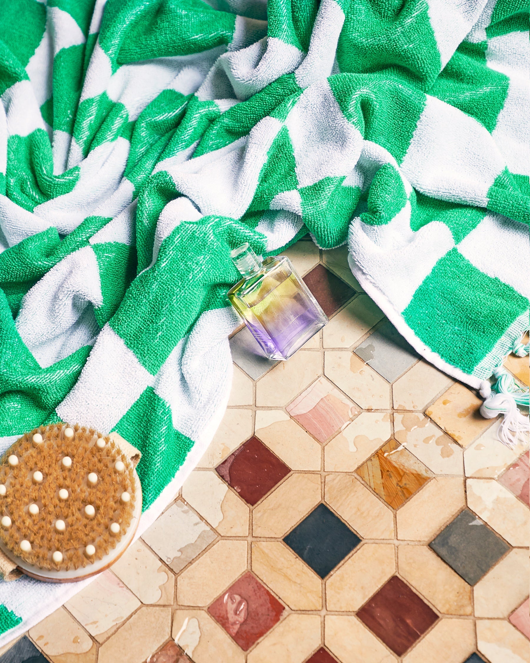 Checkerboard Bath Towels