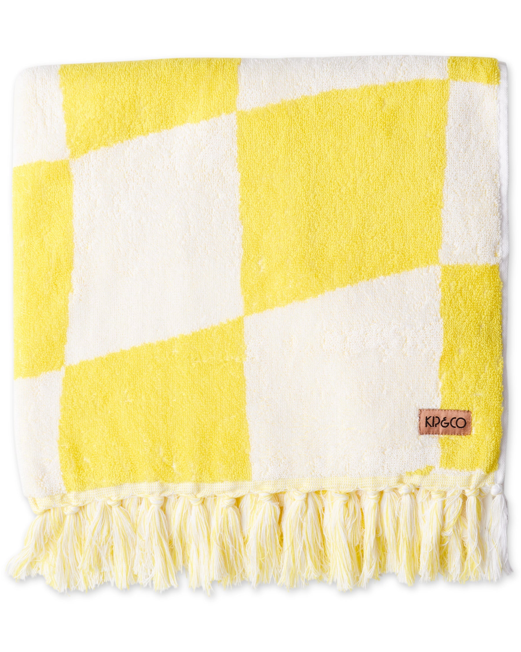 Checkerboard Yellow Terry Bath Towel – Kip&Co USA
