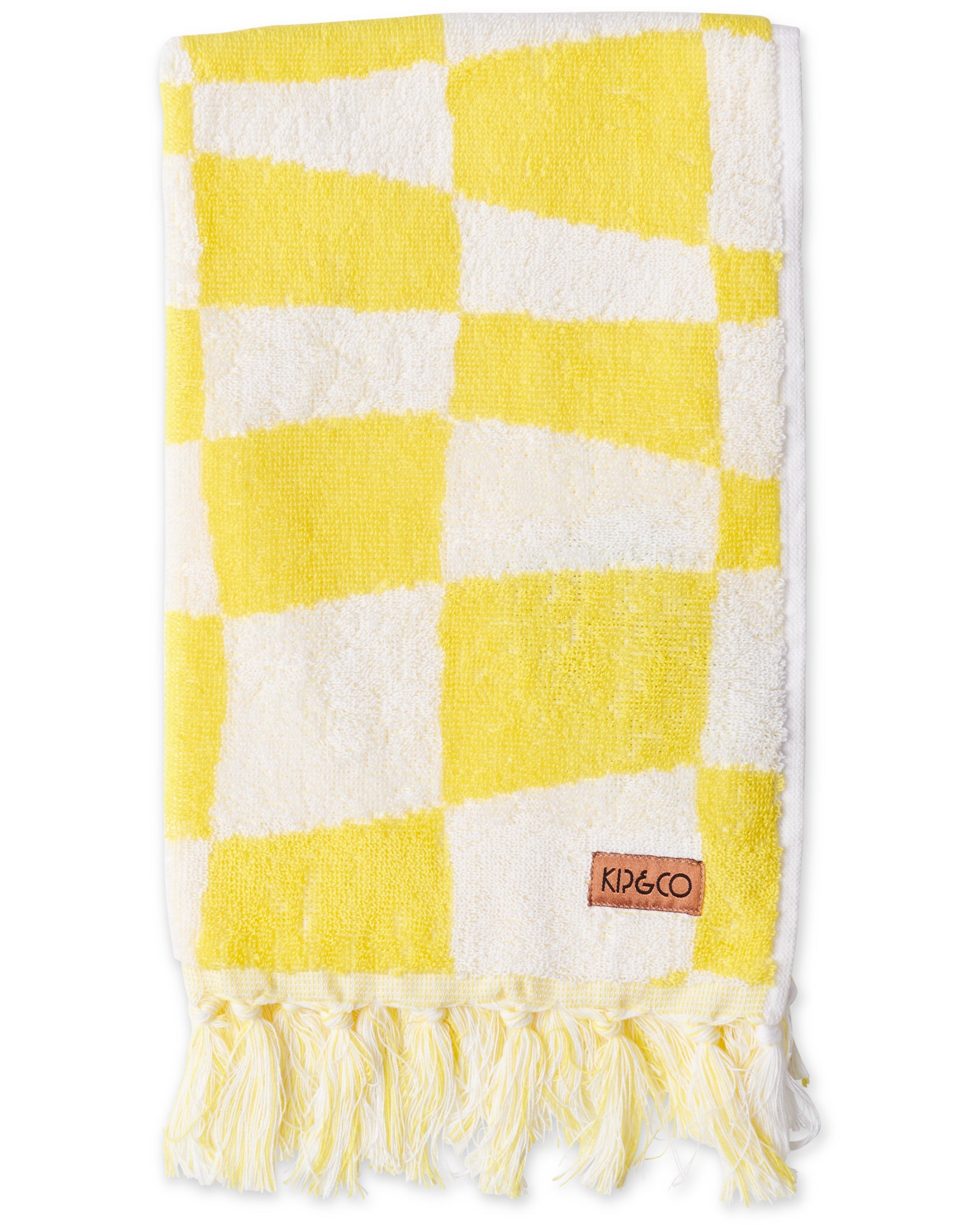 Checkerboard Yellow Terry Hand Towel – Kip&Co USA