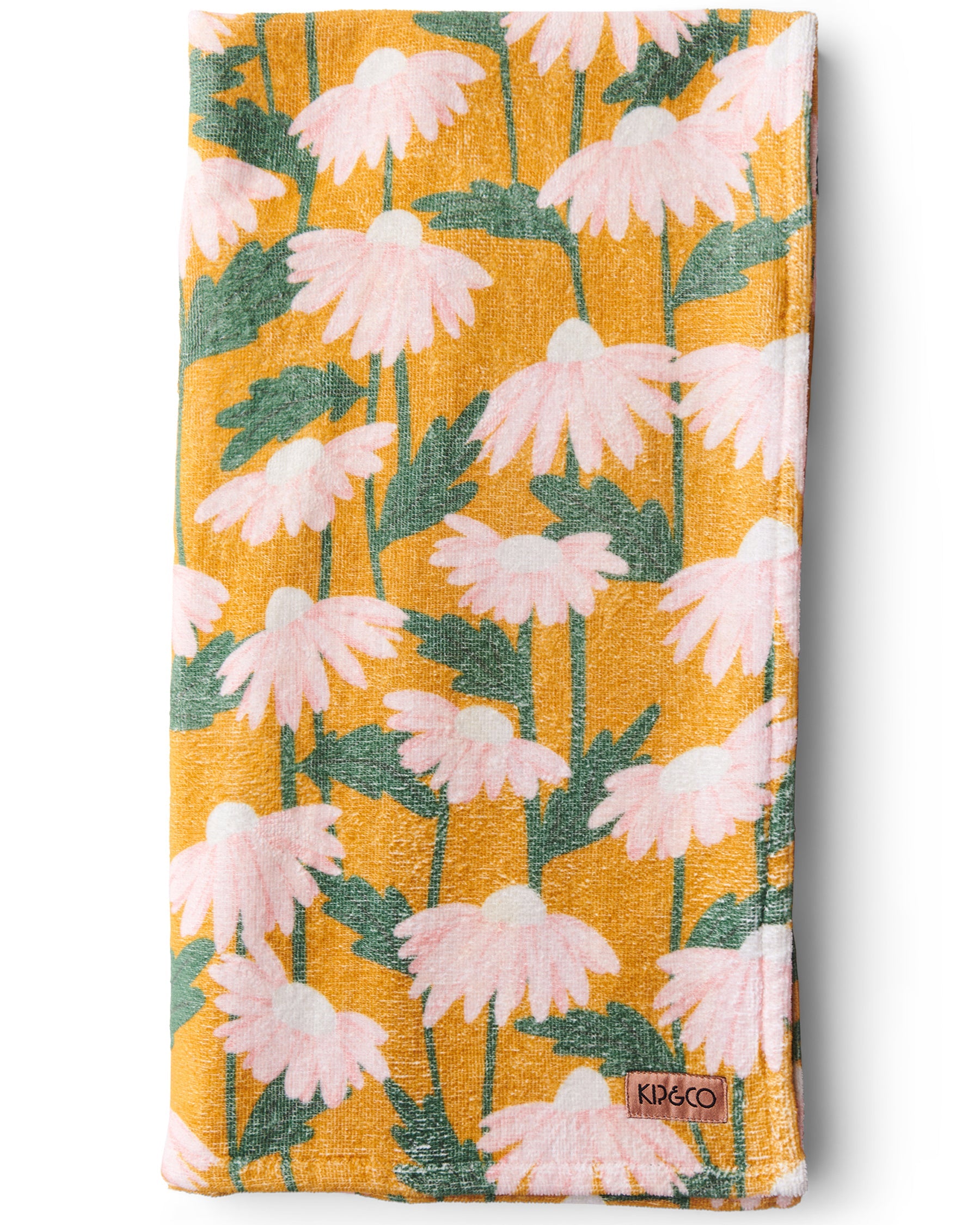 Daisy Bunch Mustard Printed Terry Hand Towel – Kip&Co USA
