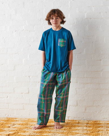 Tartan Fun Teen Organic Cotton Tee & Pant Pyjama Set