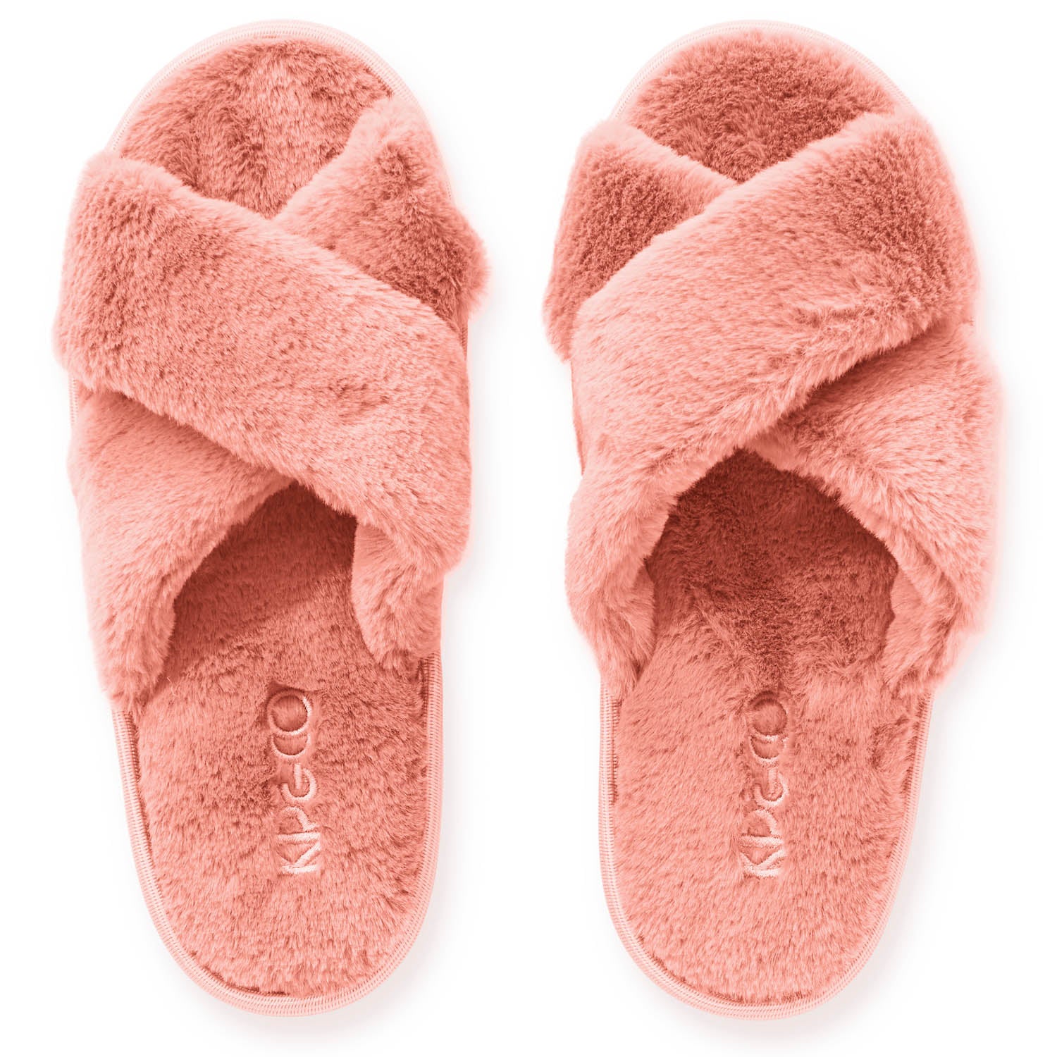 Faux Suede Center Seam Slippers | Flyclothing LLC Blush Pink / XL