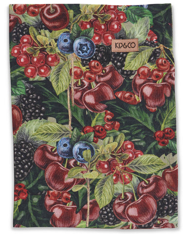 Christmas Berry Linen Tea Towel
