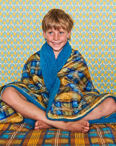 Cosy Tartan Kids Kuddle Blanket