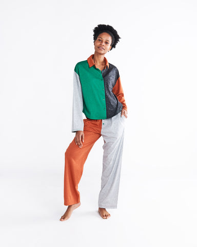 Woodlands Organic Cotton Adult Long Sleeve Shirt & Pant Pyjama Set