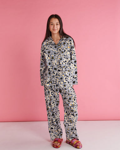 Woodstock Petals Flannelette Adult Long Sleeve Shirt & Pant Pyjama Set