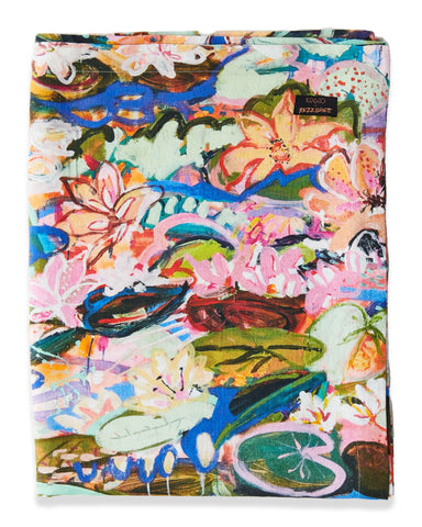 Kip&Co x Kezz Brett Waterlily Waterway Rectangular Linen Tablecloth