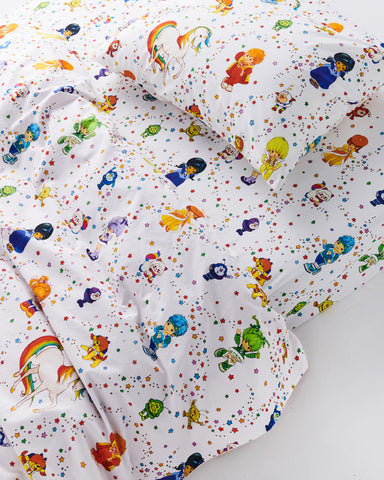 Kip&Co x Rainbow Brite Star Shower Organic Cotton Fitted Sheet (US)