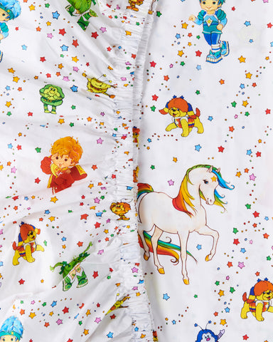 Kip&Co x Rainbow Brite Star Shower Organic Cotton Baby Fitted Sheet