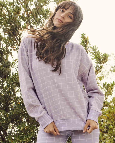 Check 1-2 Lilac Adult Sweater