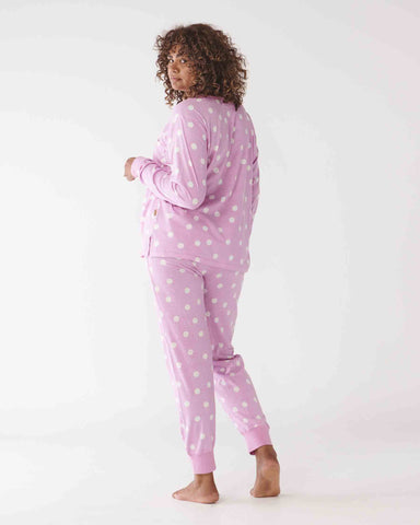 Spots Lilac Long Sleeve Pyjama Top