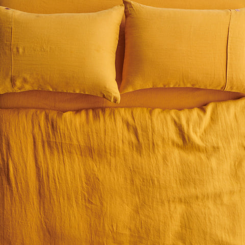 Mustard Linen Quilt Cover (US)