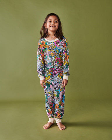 Bliss Floral Organic Cotton Long Sleeve Top & Pant Pyjama Set