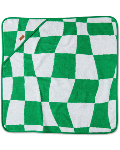 Checkerboard Green Terry Baby Towel