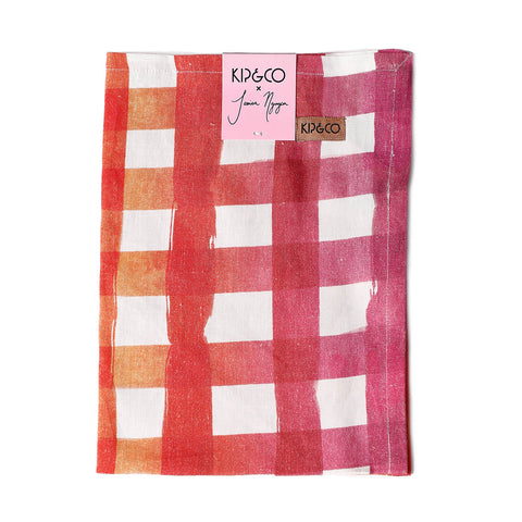 Kip&Co x Jessica Nguyen Summer Sunset Check Linen Tea Towel