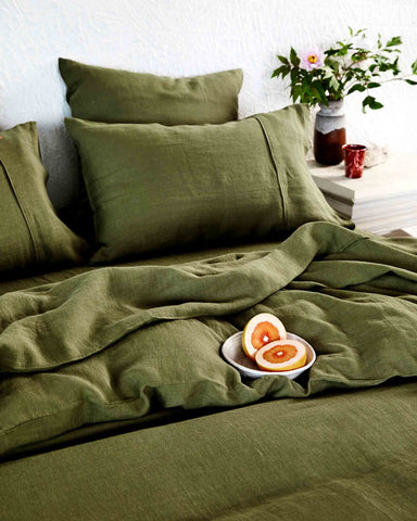 Olive Linen European Pillowcase