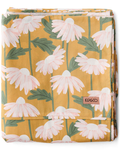 Daisy Bunch Mustard Organic Cotton Flat Sheet (US)