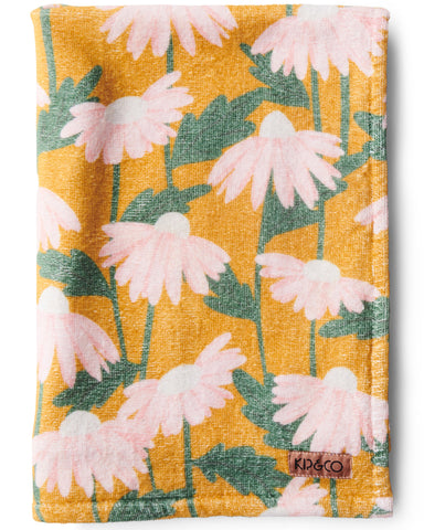 Daisy Bunch Mustard Printed Terry Bath Towel