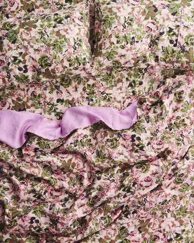 Garden Path Floral Linen Quilt Cover (US)