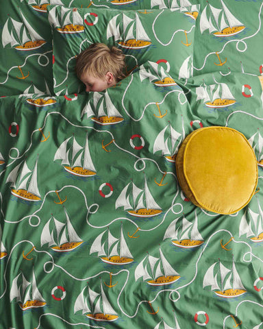 Hey Sailor Green Organic Cotton Quilt Cover (US)