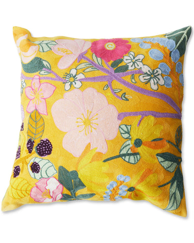 Abundance Marigold Embroidery Cushion