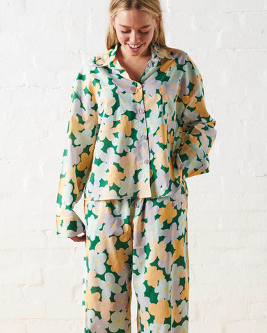 Bush Daisy Teen Organic Cotton Long Sleeve Shirt & Pant Pyjama Set
