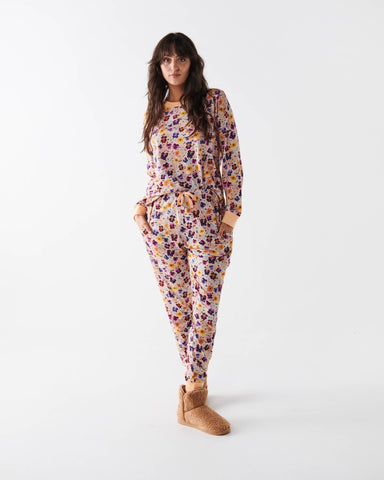 Pansy Organic Cotton Long Sleeve Pyjama Top & Slouch Pant Pyjama Set