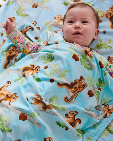 Squirrel Scurry Organic Cotton Snuggle Blanket