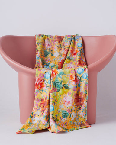 Abundance Marigold Printed Terry Bath Towel