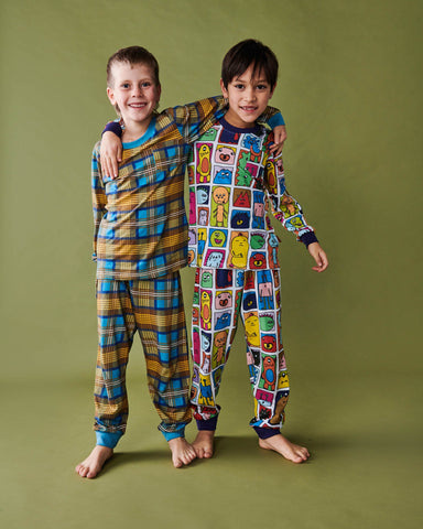 Cosy Tartan Organic Cotton Long Sleeve Top & Pant Pyjama Set