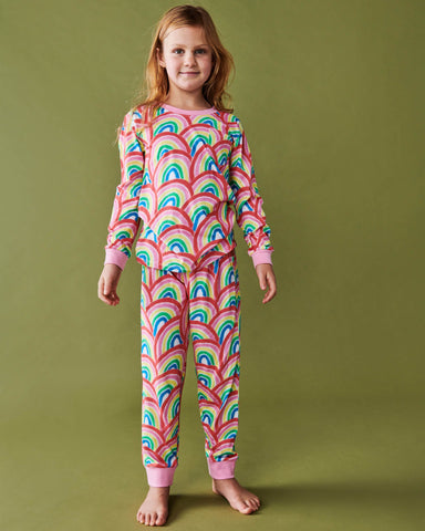 Rainbow Spray Organic Cotton Long Sleeve Top & Pant Pyjama Set
