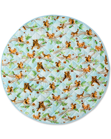Squirrel Scurry Organic Cotton Quilted Baby Play Mat