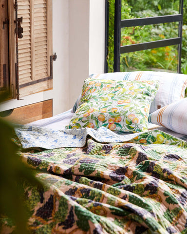 Floral State Of Mind Kantha Throw