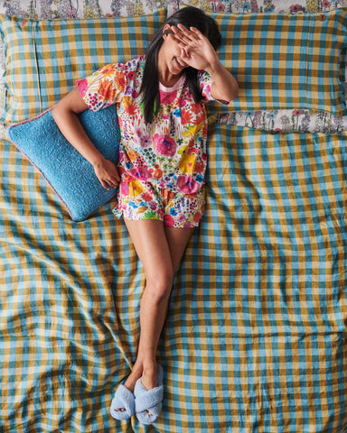 Field Of Dreams In Colour Organic Cotton Pyjama Shorts