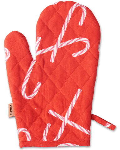 Candy Cane Red Oven Mitt