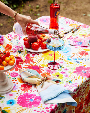 Field Of Dreams In Colour Round Linen Tablecloth