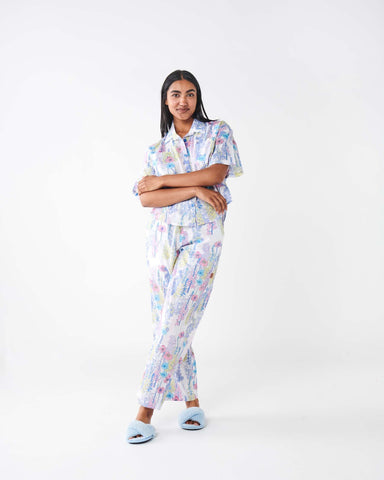 Foxglove Forever Organic Cotton Short Sleeve Shirt & Pant Pyjama Set