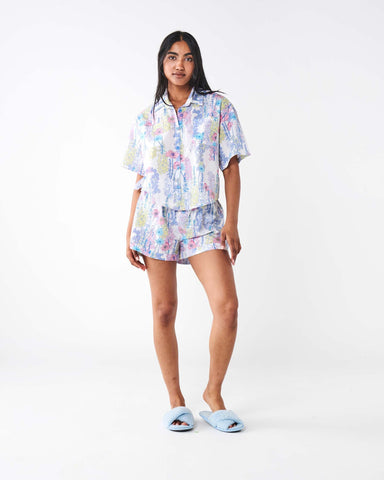 Foxglove Forever Organic Cotton Short Sleeve Shirt & Short Pyjama Set