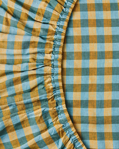 Marigold Tartan Linen Fitted Sheet (US)