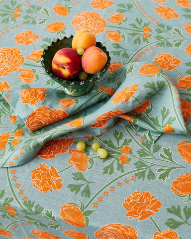 Perfect Posie Round Linen Tablecloth
