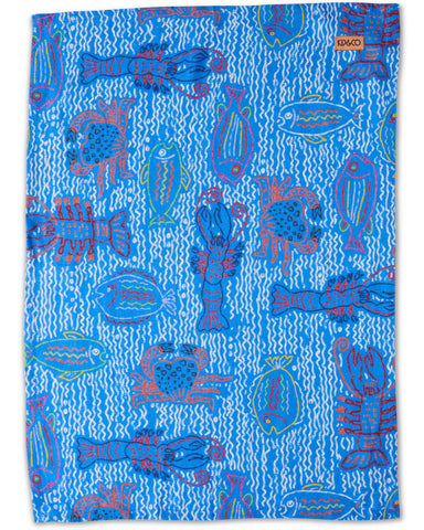 The Deep Blue Linen Tea Towel