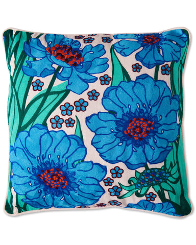 Tumbling Flowers Embroidery Cushion