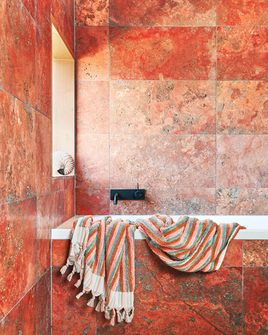 Morning Glory Stripe Turkish Bath Towel
