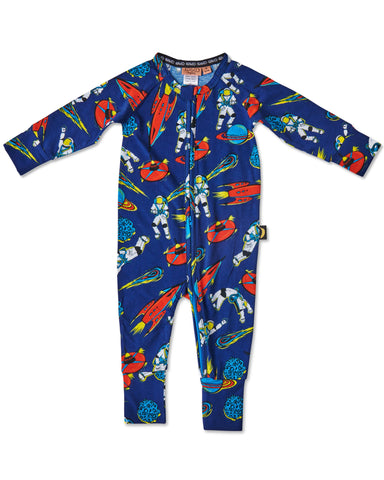 Outer Space Organic Long Sleeve Zip Romper