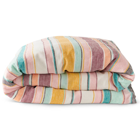 Hat Trick Woven Stripe Linen Quilt Cover (US)