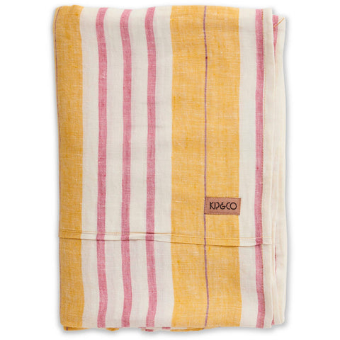 Sweet Stripe Woven Linen Flat Sheet (US)