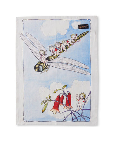 Kip&Co x May Gibbs Dragonfly Express Linen Tea Towel